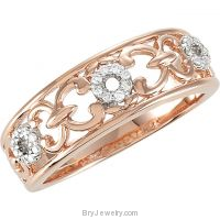 Diamond 1/10 CTW Rose PL Design Ring
