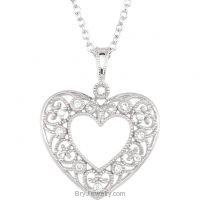 Diamond Heart 1/10 cttw 18' Necklace