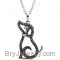 Sterling Silver 3/8 CTW Black Diamond Dog 18" Necklace