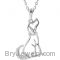 Sterling Silver .06 CTW Diamond Dog 18" Necklace